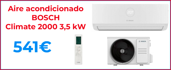 BOSCH 1X1 Climate 2000 3,5 kW oferta climatización aire acondicionado barato Hiperclima Madrid